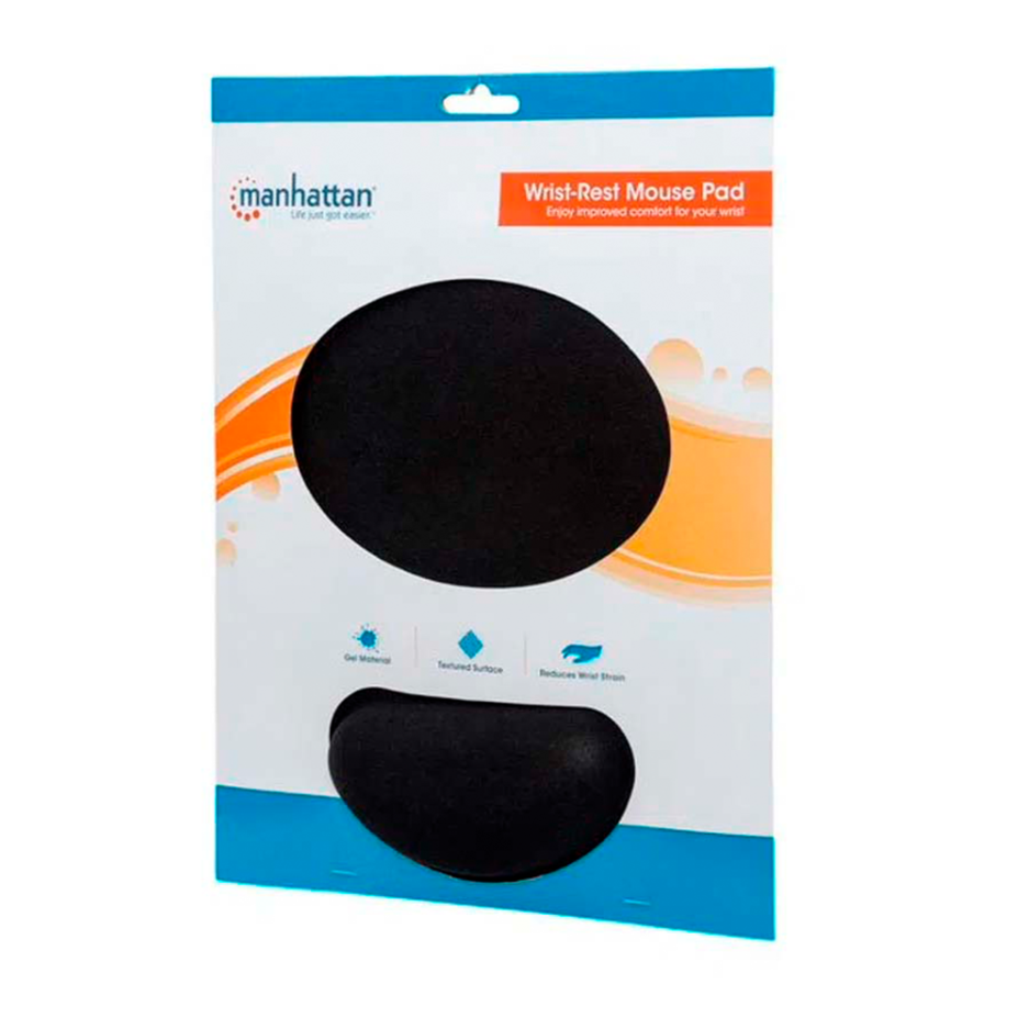 Mouse Pad Manhattan con Descansa Muñeca en Gel Negro