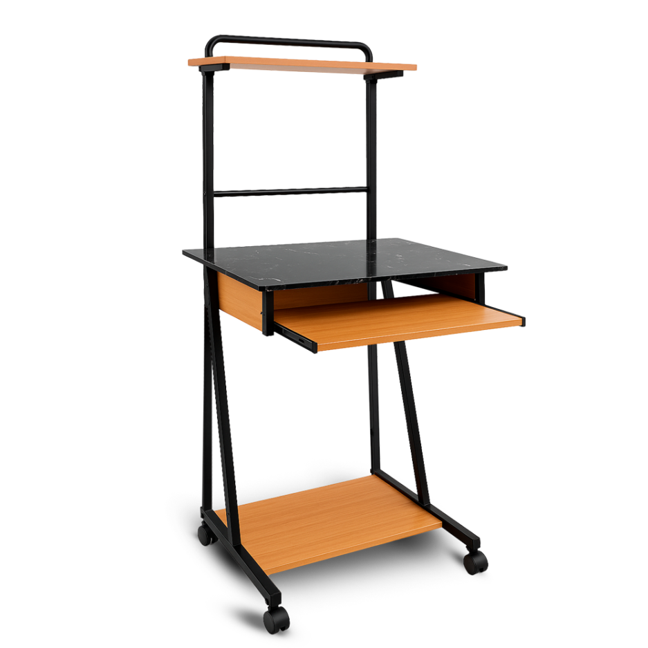 Mesa Terrax Madera con Vidrio Black