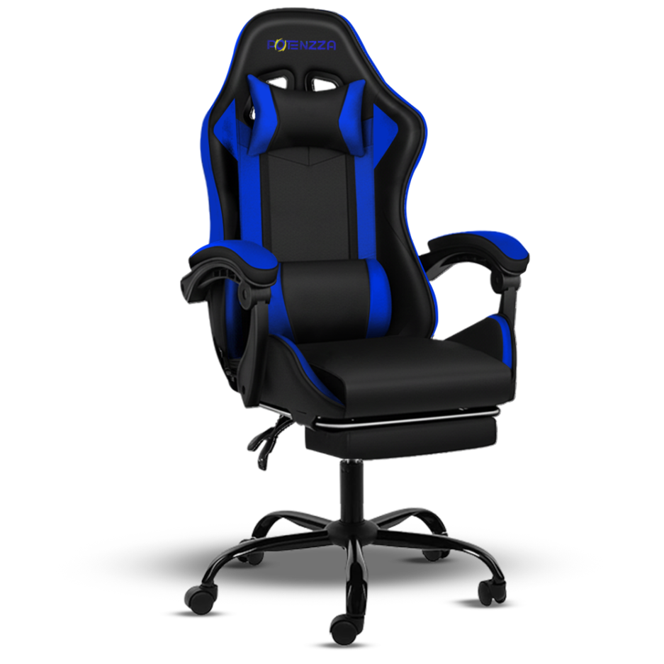 Silla Gamer Potenzza FH0037-PRO(Con Reposa Pies) Color Black/Blue