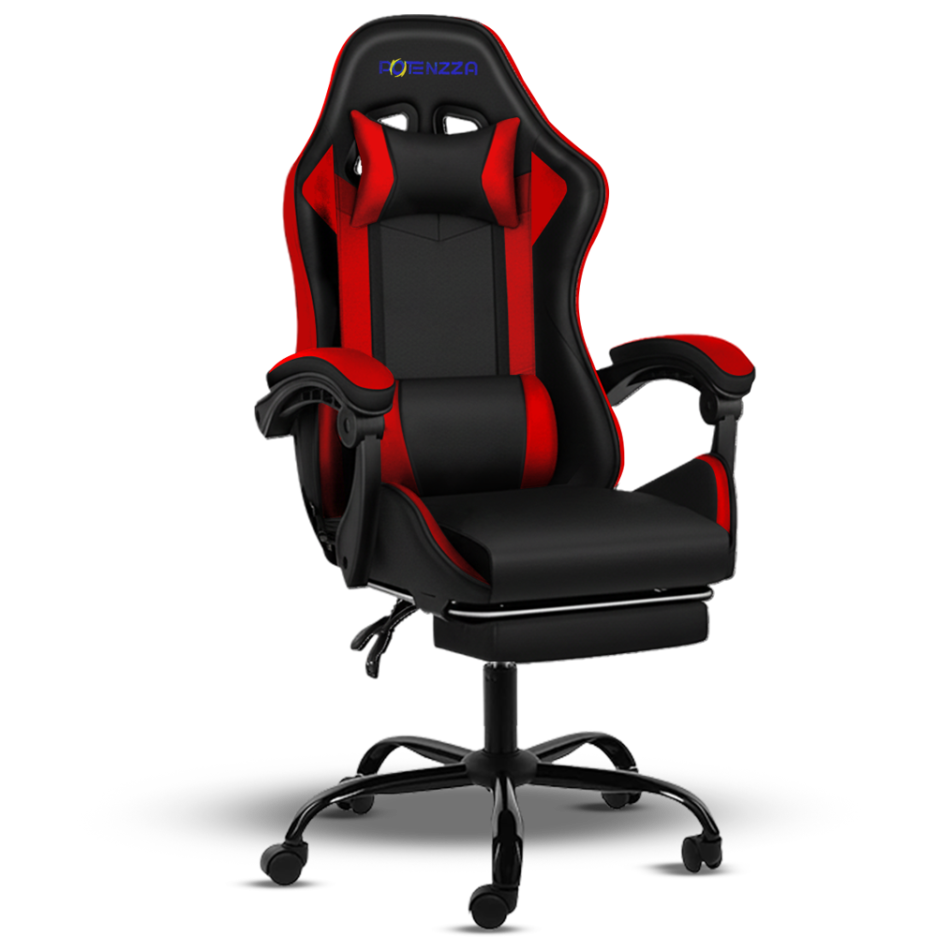 Silla Gamer Potenzza FH0037-PRO(Con Reposa Pies) Color Black/Red