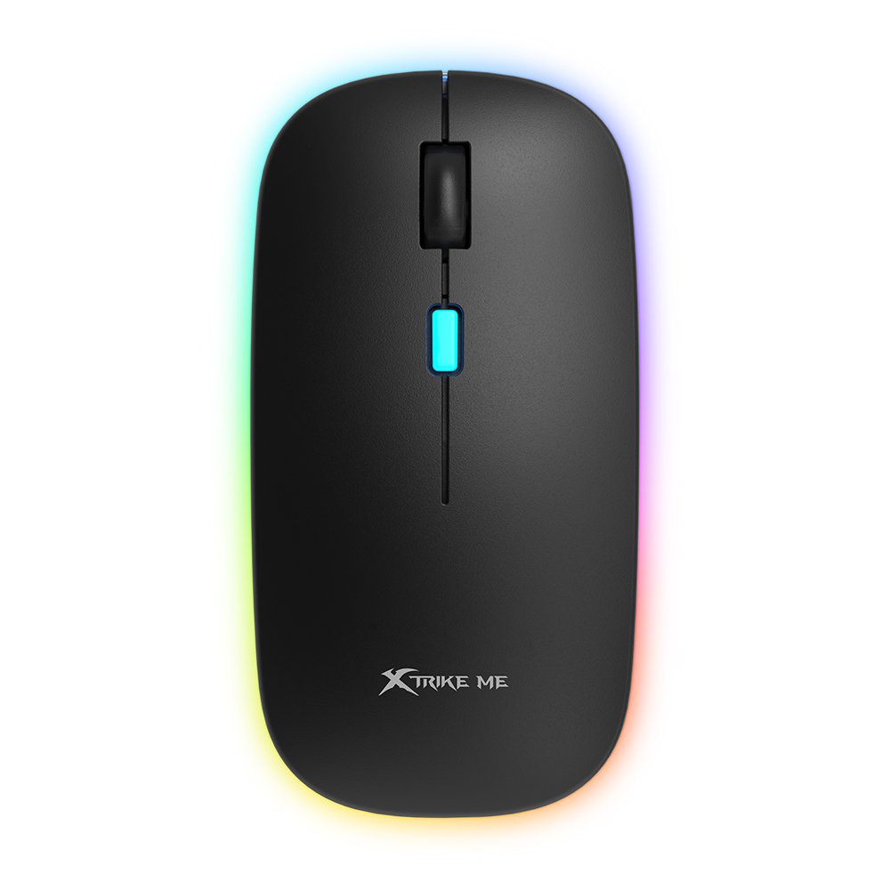MOUSE XTRIKE-ME MODELO:GW-113 CONEXION WIRELLESS + BT RECARGABLE COLOR BLACK RGB (SKU: 6932391929476)