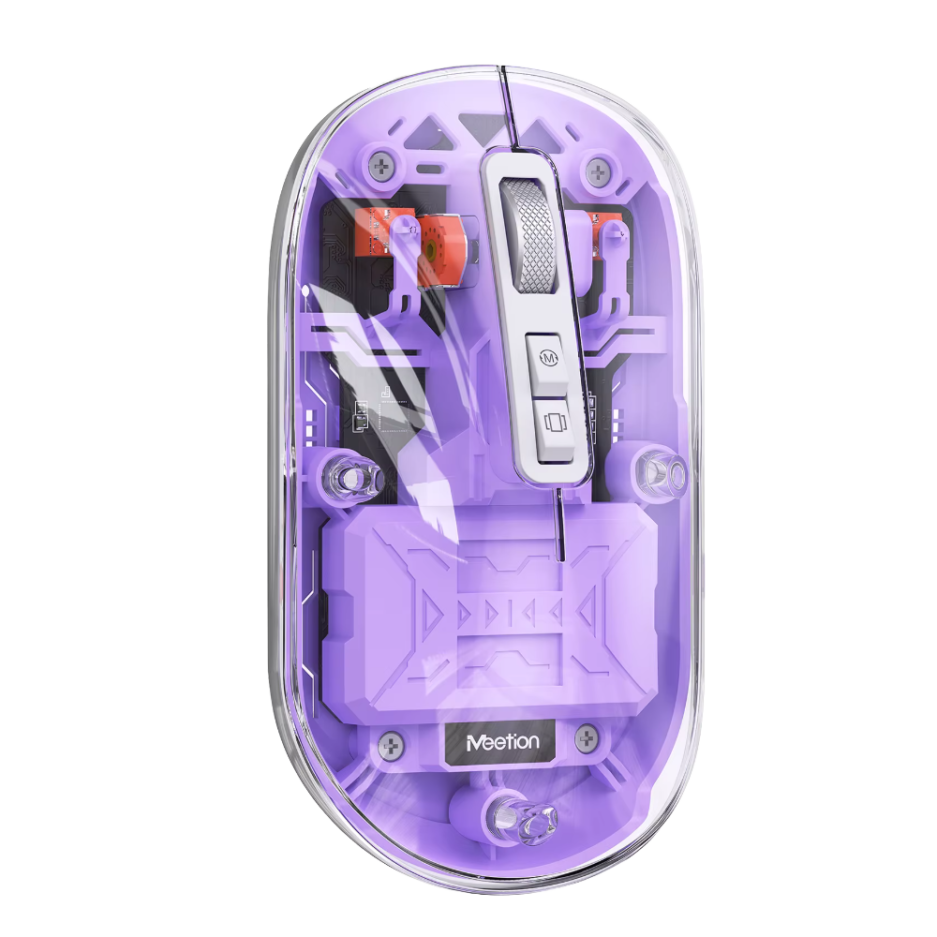 MOUSE MEETION BTM005 RECARGABLE 2400DPI CONEXION WIRELESS/BT COLOR PURPURA
