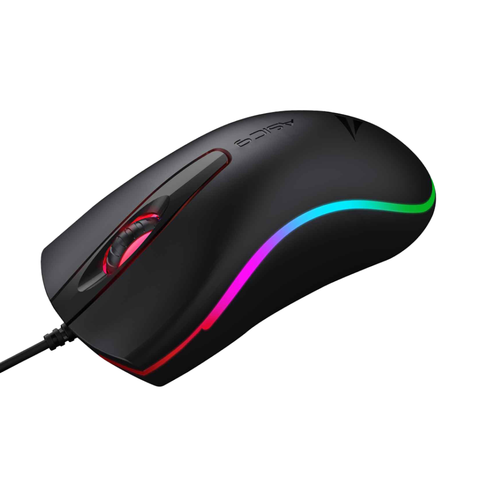 MOUSE ALCATROZ ASIC 9 RGB 1000DPI CONEXION USB COLOR BLACK