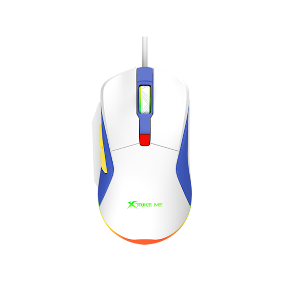 Mouse Xtrike ME GM-227 (7COLORES) 3600DPI 6BOTONES Conexion USB Color White