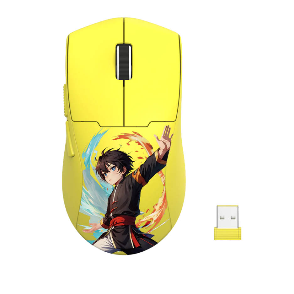 Mouse Redragon M918AKB-PRO K1NGMAX 26000DPI Conexion Bt/wireless/cable Color Yellow