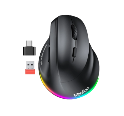 Mouse Meetion BTM010L Recargable Tipoc 2400DPI Conexion Bt/wireless Color Black