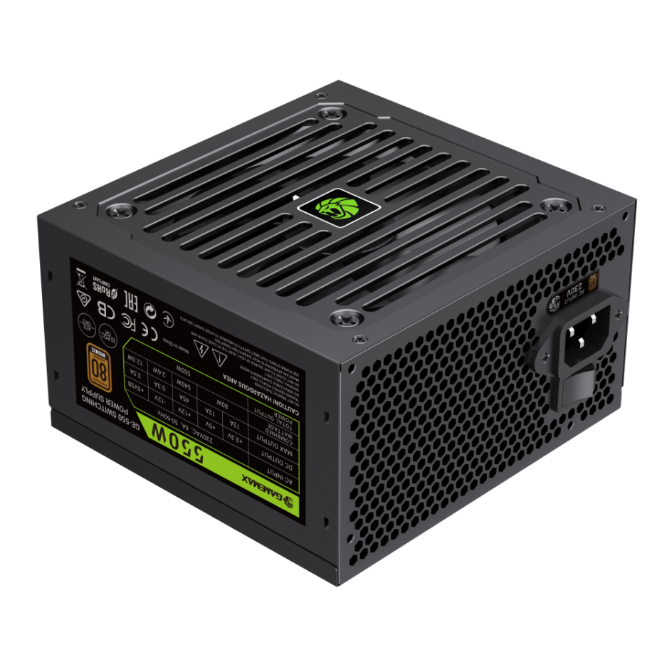 Fuente de Poder Gamemax GE-550 550W 80PLUS Bronze ATX 3.1 Pcie 5.1 Color Black