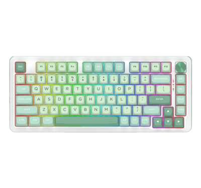 Teclado Mecánico Redragon Cyrus PRO K681MG RGB 75% Switch Silver ICE Linear Perilla de Control Conexión Bt/wireless/cable Usb-c Desmontable Color Green