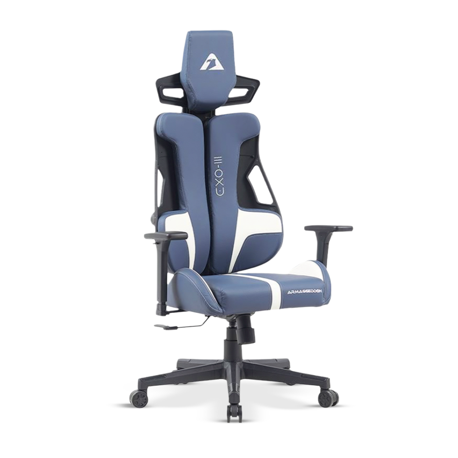 Silla Gaming Armaggeddon Exo-iii Diseño Ergonomico Reposabrazos Ajustables Respaldo Reclinable Color Nautical Blue/bk