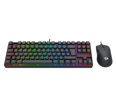 Combo Teclado+mouse Redragon Gaming Essentials 70% RGB Switch RED Conexión USB Color Black