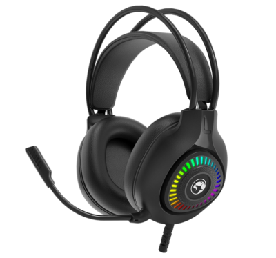 Headset Marvo Akari 40 H8325 RGB Microfono Omnidireccional Control Volumen Conexión USB/3.5MM Color Black