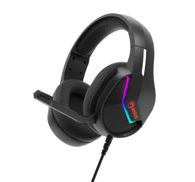 Headset Marvo Scorpion H8618BK Conexión Usb+control de Volumen Color Black RGB