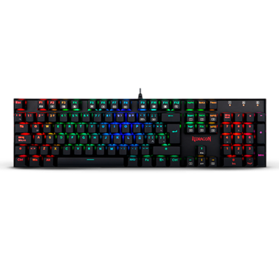 Teclado Mecánico Redragon Mitra 100% RGB Switch RED Conexión USB Color Black