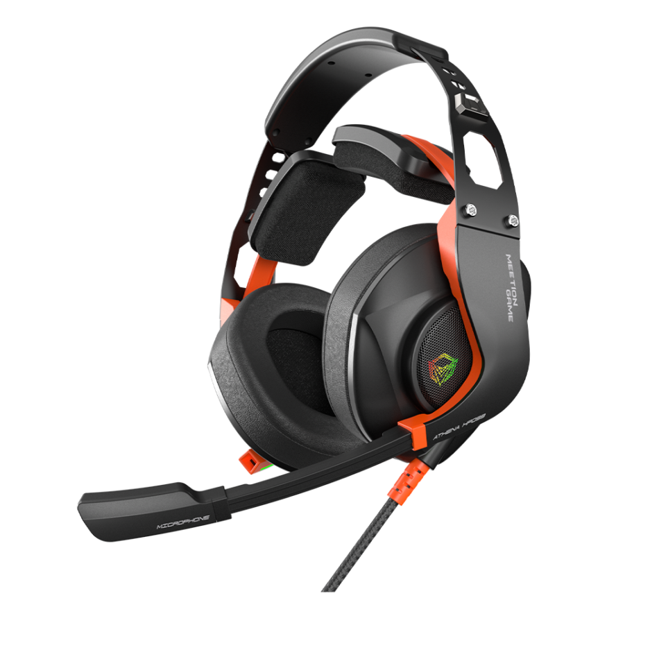 Headset Gamer Meetion MT-HP099 Conexión USB Color Black/orange