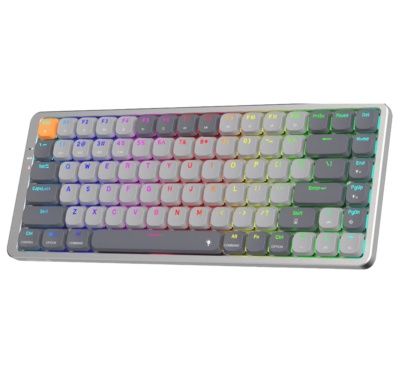 Teclado Redragon Mecánico Azure Modelo: K652GG-RGB-PRO 75% Switch RED Conexión BT/2.4G/TIPOC -usb Color Grey