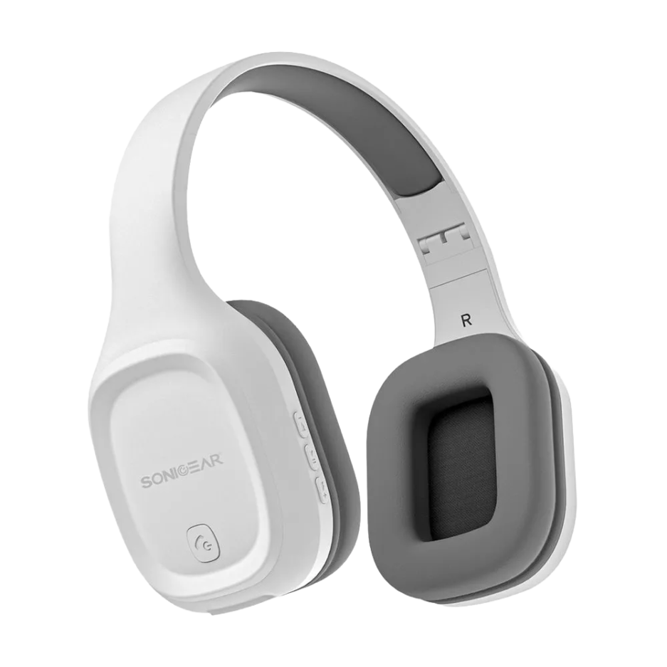 Headset Sonigear Airphone 5 Recargable Hasta 20HORAS Conexion BT5.4 Color White/grey