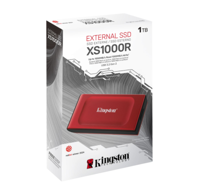 SSD Externo Kingston XS1000R 1TB Lectura 1050MBPS Escritura 1000MBPS Color RED