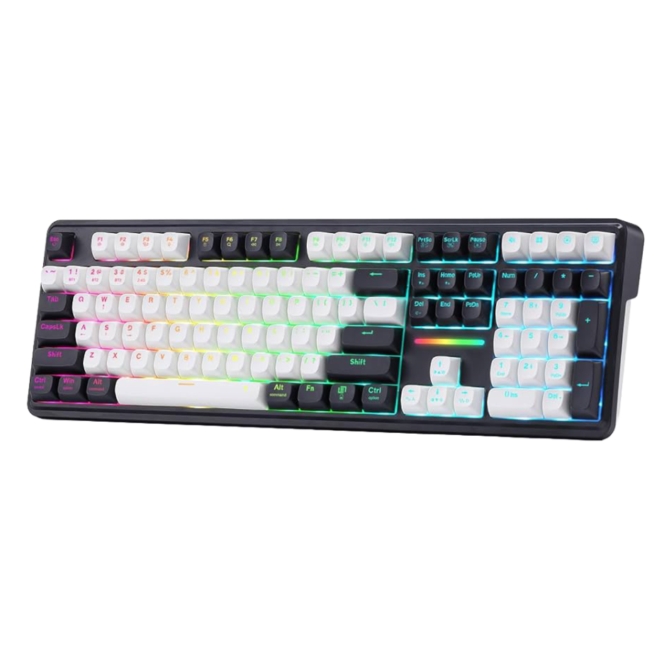 Teclado Mecánico Redragon Antonium PRO 108 K745WB RGB 100% Switch Linear Conexión Wireless/bt/cable Color Black/white