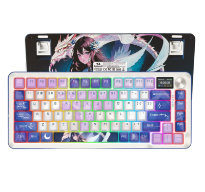 Teclado Mecanico Redragon Cyrus PRO K681ACG 75% RGB Switch Linear Conexion Bt/wireless Color White/blue Version Anime