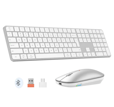 Combo Teclado+mouse Meetion Ikey C230 Conexión Bt/wireless Color White