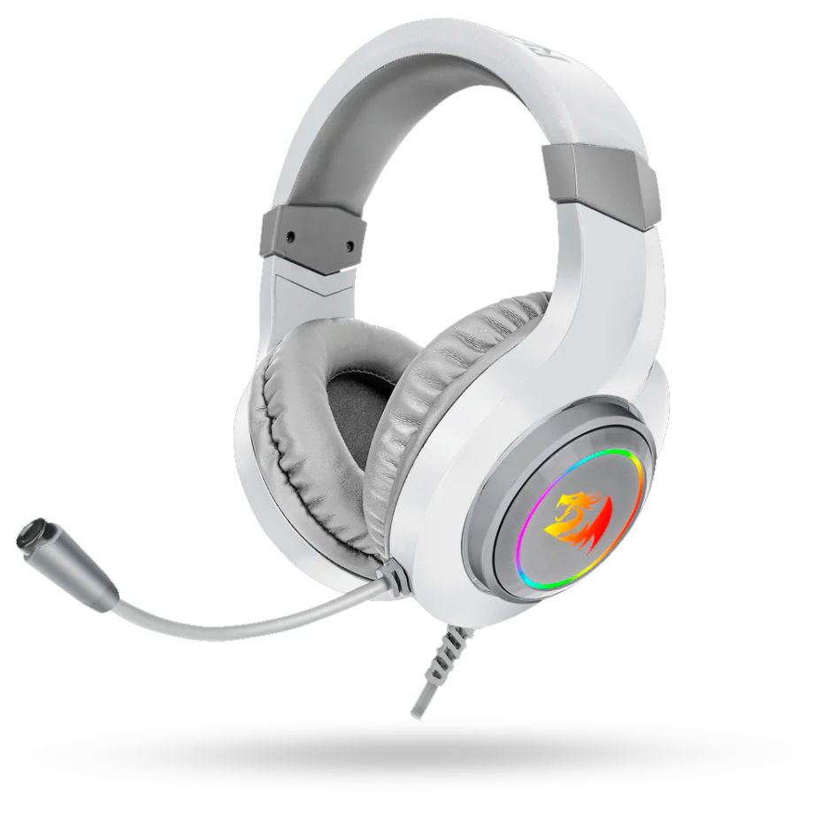 Headset Redragon Hylas MODELO:H260-W Color White conexión Jack 3.5mm con adaptador en Y